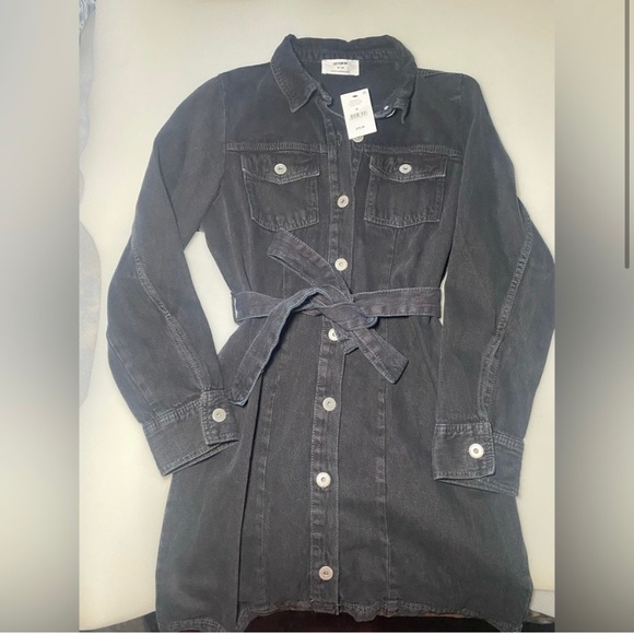 Black Denim Mini Dress - Picture 4 of 4